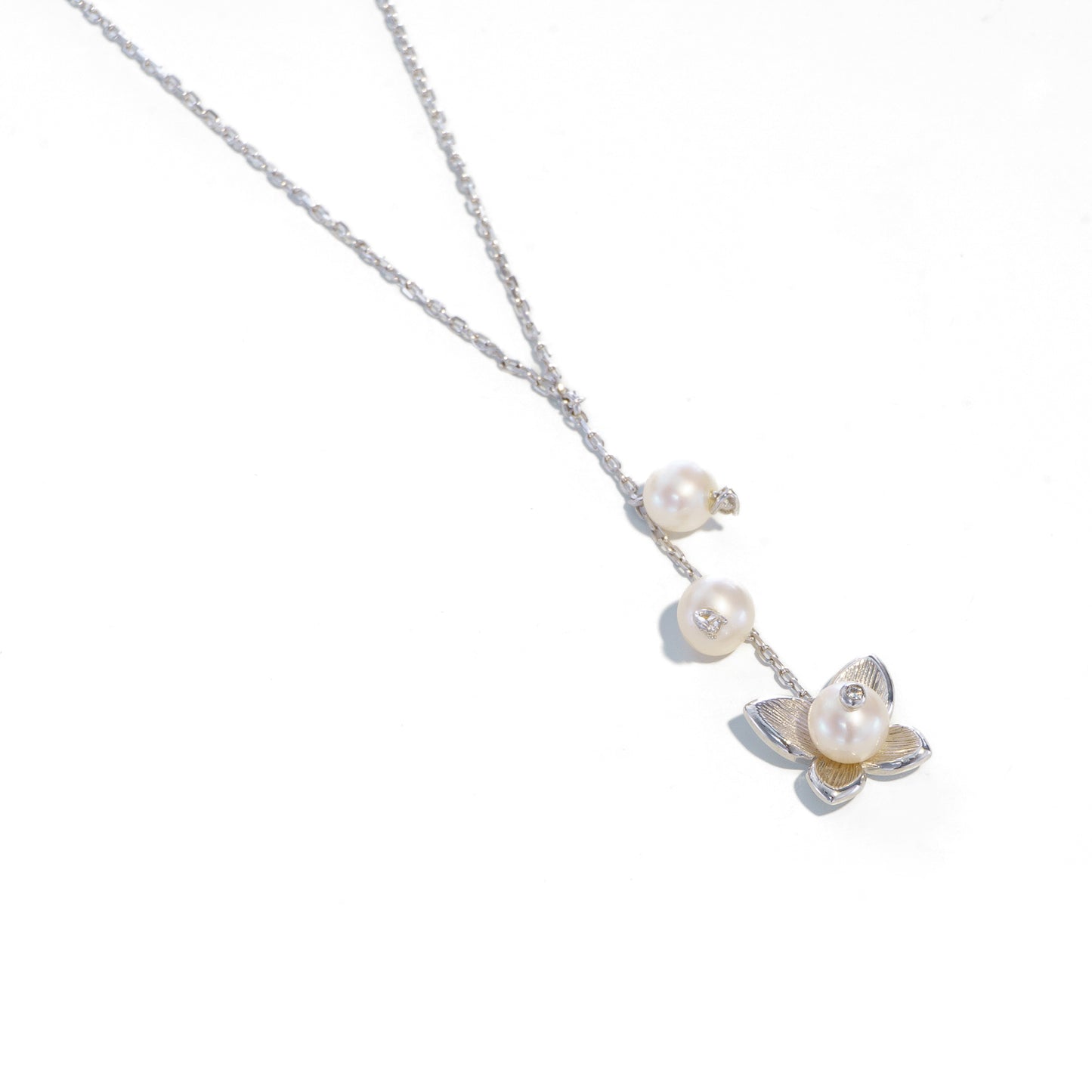 925 Sterling Silver Necklace | Flower-Shaped Pearl Necklace |