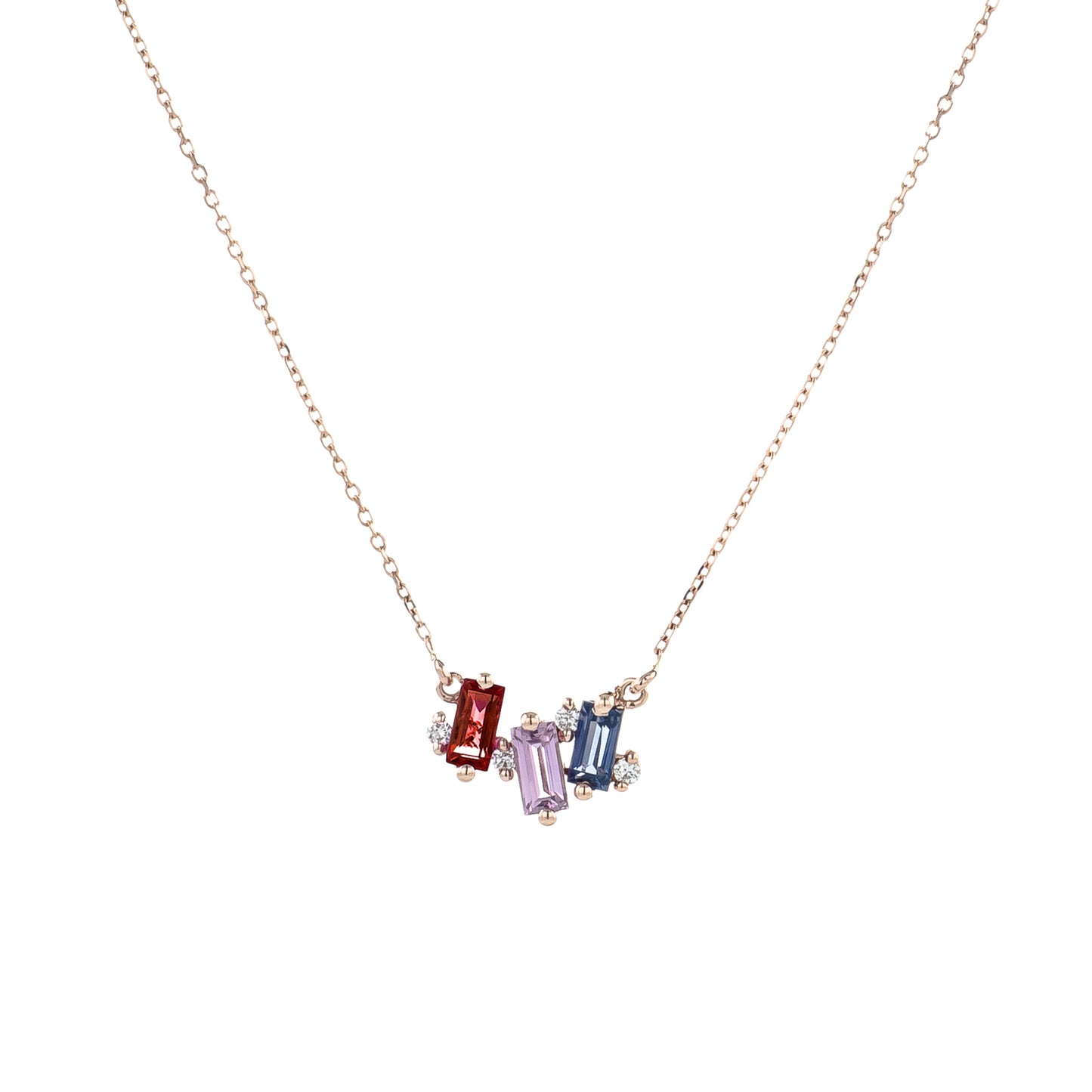 14K Mini Aurora Gemstone Necklace