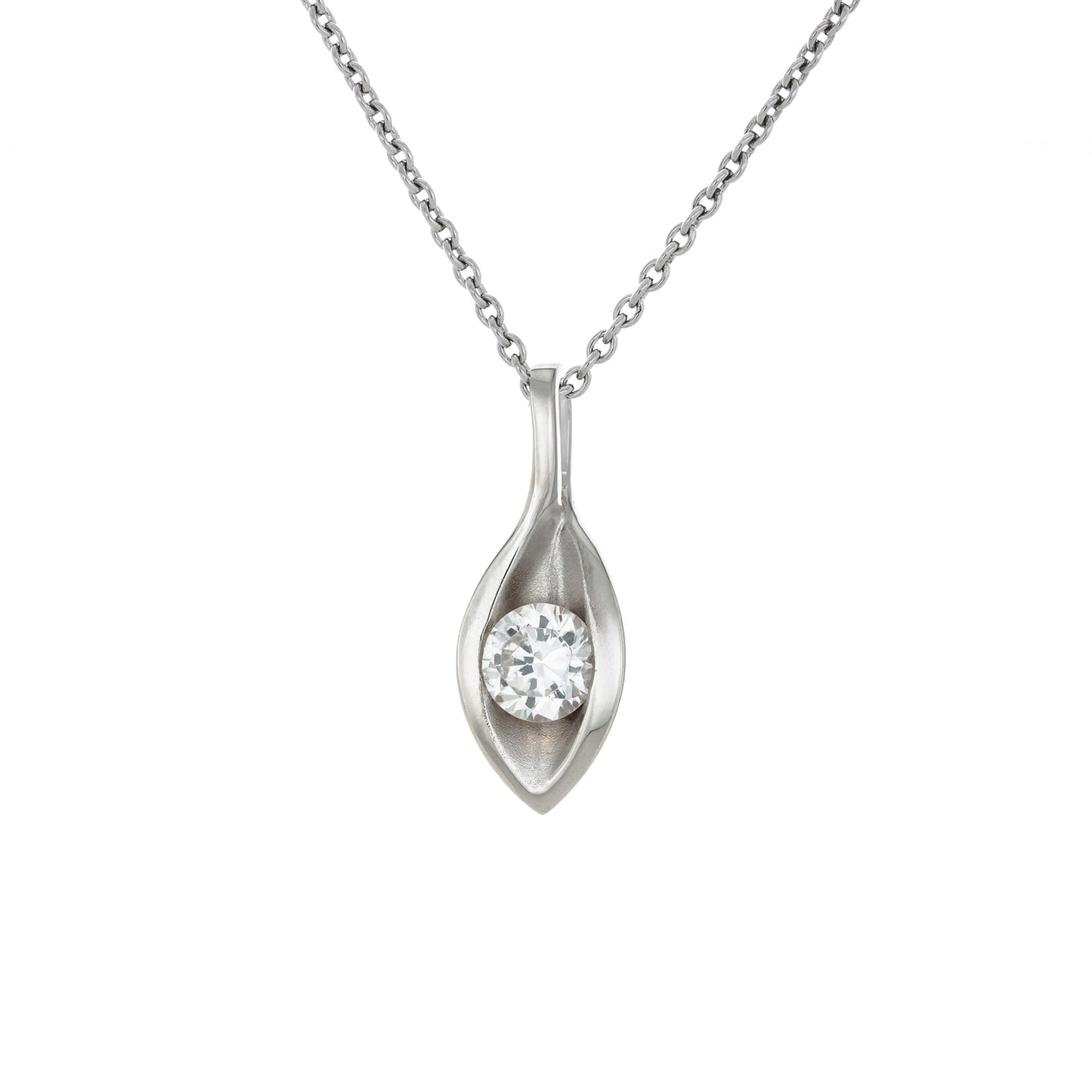 花瓣雨滴 (Petal Raindrops) | 925純銀 | 鋯石頸鏈 | 香港首飾及珠寶網店 – Recolour Your Life