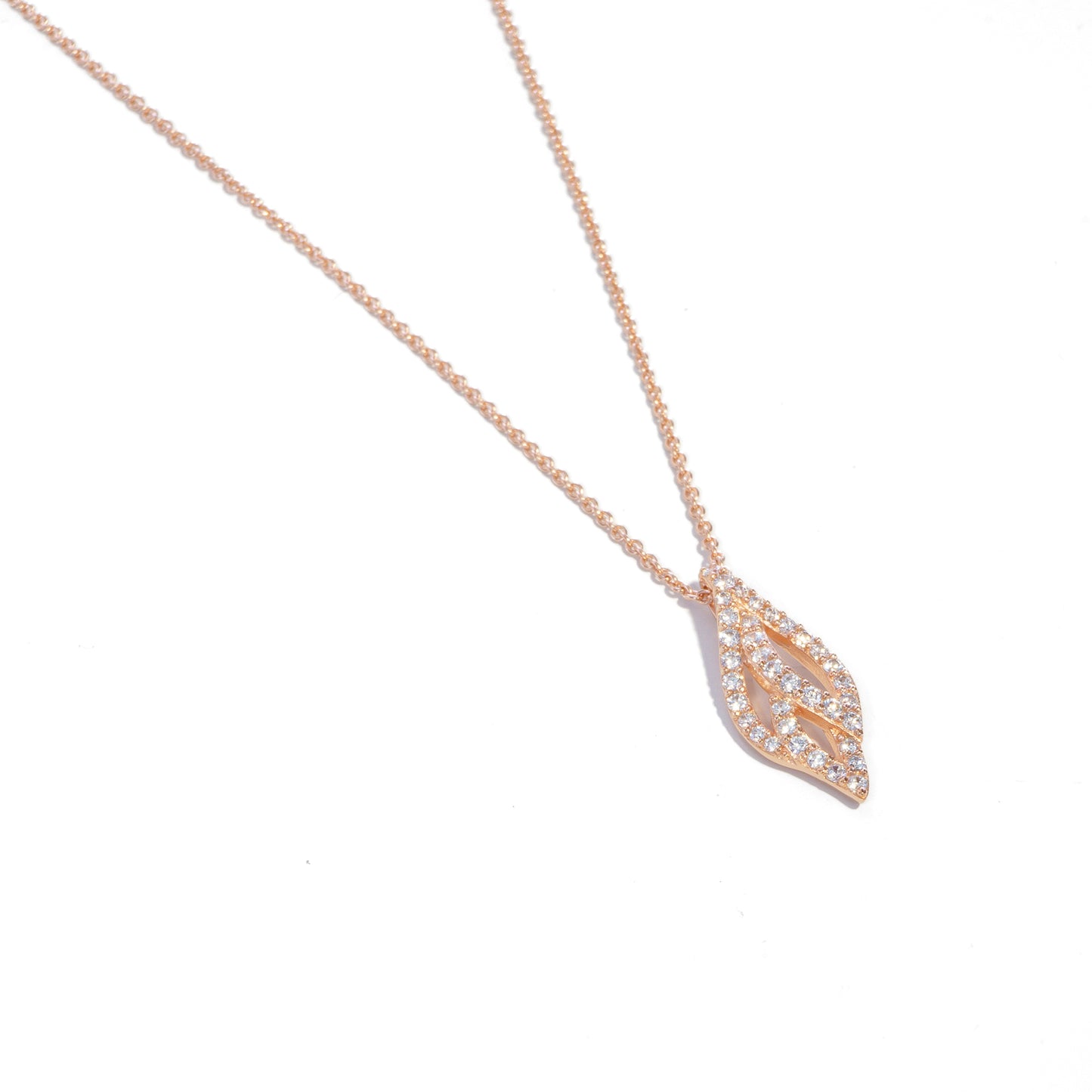 葉紋光影 (Leaf Veins & Light Shadows) | 925純銀 | 鋯石頸鏈 | 香港首飾及珠寶網店 – Recolour Your Life