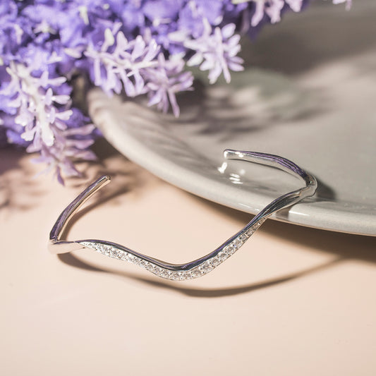 925純銀 | 波浪鋯石可調式手鐲 | 香港首飾及珠寶網店 – Recolour Your Life