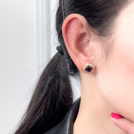 925純銀 | 紫晶色鋯石耳環(防敏感) | 香港首飾及珠寶網店 – Recolour Your Life