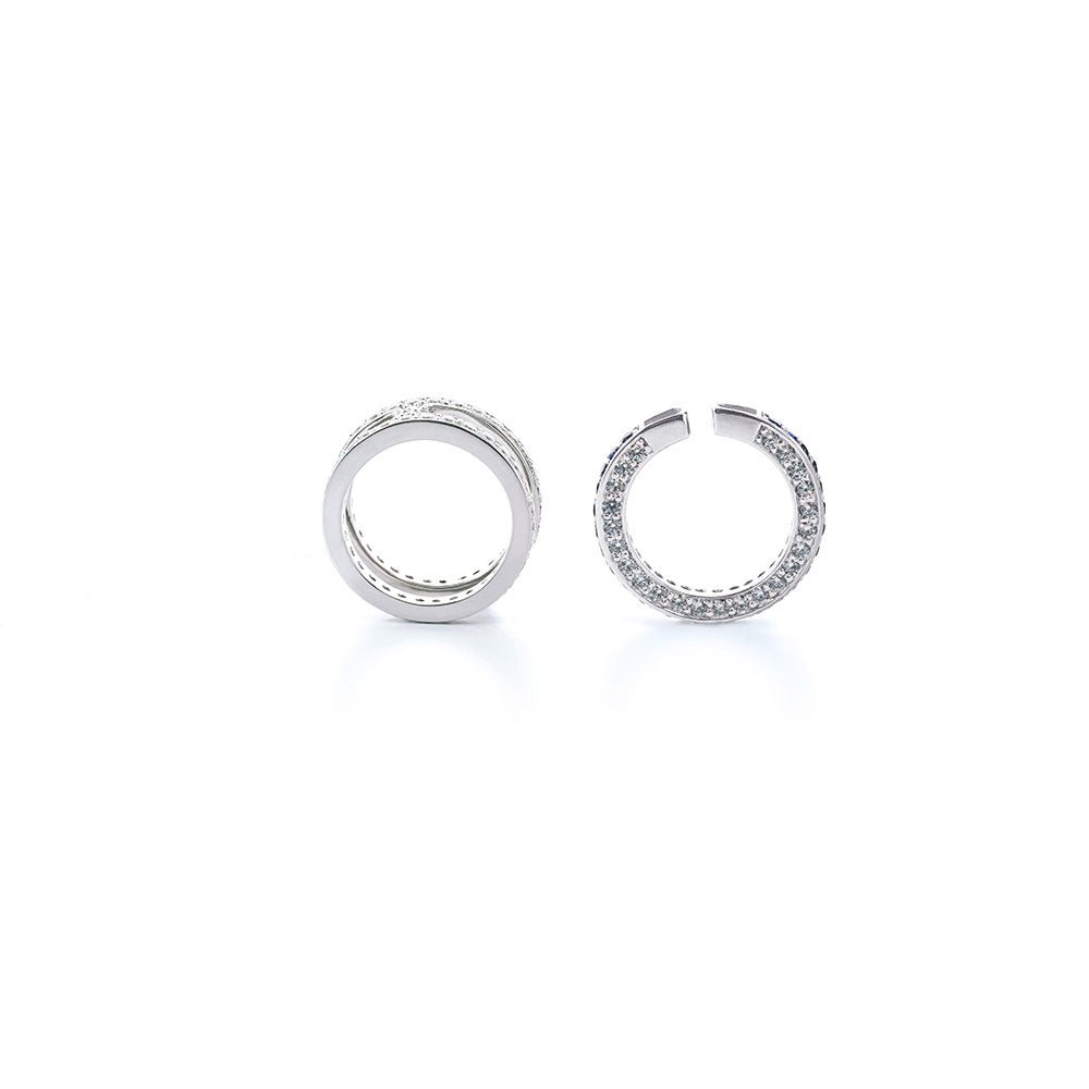 925純銀 | 白色/藍寶石色鋯石白金色組合戒指 | 香港首飾及珠寶網店 – Recolour Your Life