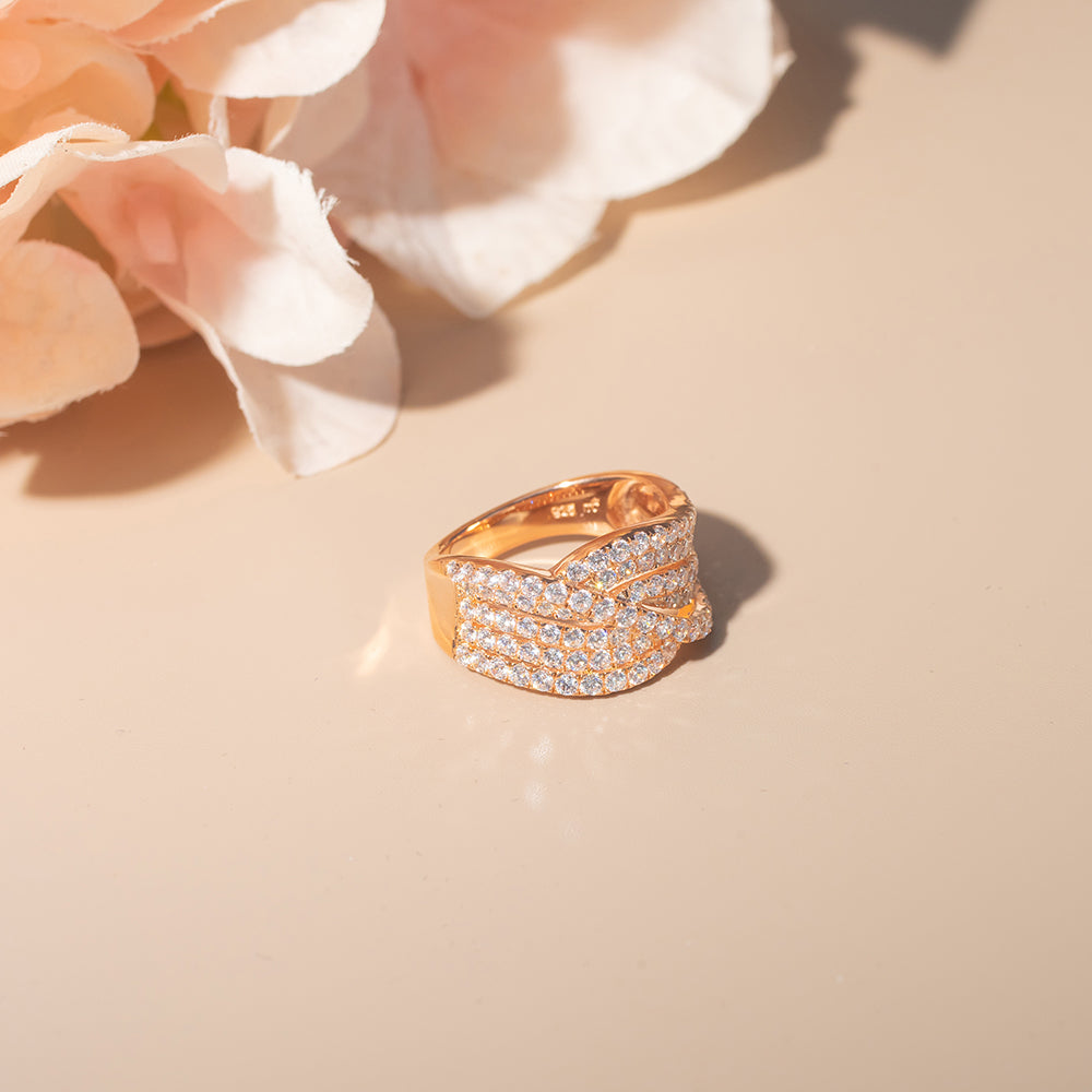 925純銀 | 鋯石微風玫瑰金色戒指 | 香港首飾及珠寶網店 – Recolour Your Life