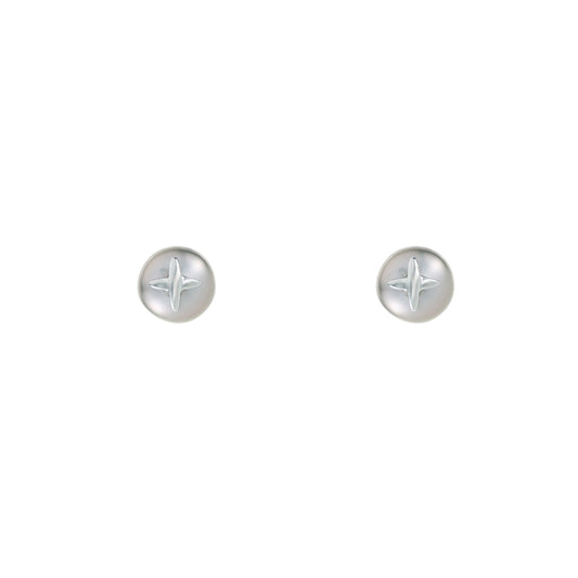 925 Sterling Silver | Pearl Earrings | 5mm Cross Design
