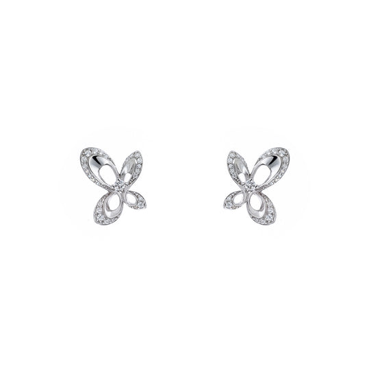 蝴蝶型耳環 | 925純銀 | 鋯石耳環 | 香港首飾及珠寶網店 – Recolour Your Life