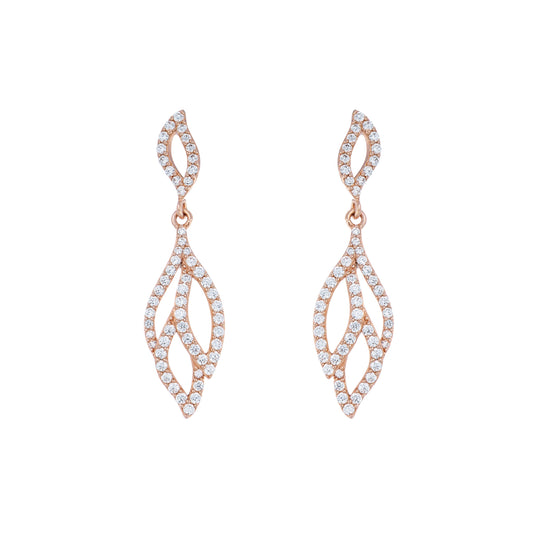 葉紋光影 (Leaf Veins & Light Shadows) | 925純銀 | 鋯石耳環 | 香港首飾及珠寶網店 – Recolour Your Life