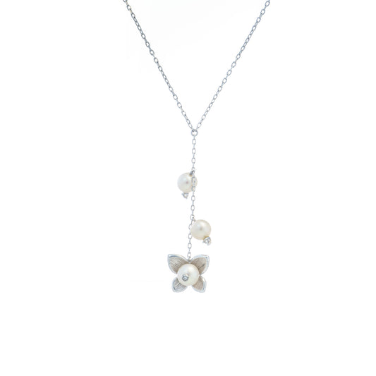 925純銀頸鏈 | 花型珍珠頸鏈 |