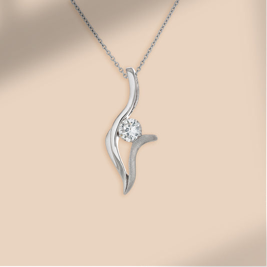 雨滴輕舞 (Dancing Raindrops) | 925純銀 | 鋯石頸鏈 | 香港首飾及珠寶網店 – Recolour Your Life