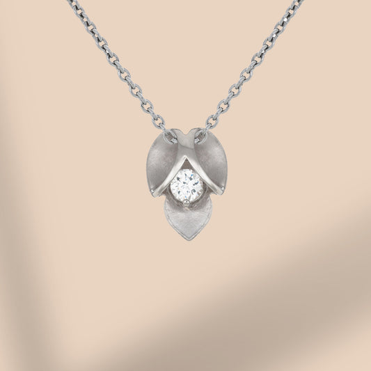 森林葉影 (Forest Leaf Shadow) | 925純銀 | 鋯石頸鏈 | 香港首飾及珠寶網店 – Recolour Your Life