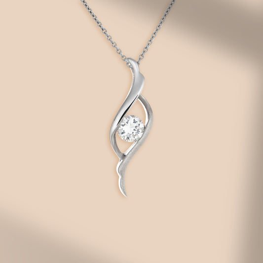 風之悸動 (Heartbeat of Wind) | 925純銀 | 鋯石頸鏈 | 香港首飾及珠寶網店 – Recolour Your Life
