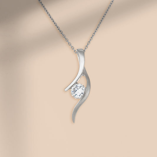 夜空星痕 (Trail in the Night Sky) | 925純銀 | 鋯石頸鏈 | 香港首飾及珠寶網店 – Recolour Your Life