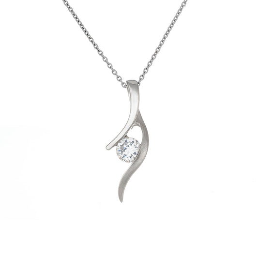 夜空星痕 (Trail in the Night Sky) | 925純銀 | 鋯石頸鏈 | 香港首飾及珠寶網店 – Recolour Your Life