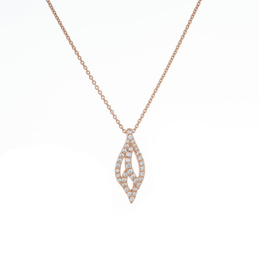 葉紋光影 (Leaf Veins & Light Shadows) | 925純銀 | 鋯石頸鏈 | 香港首飾及珠寶網店 – Recolour Your Life