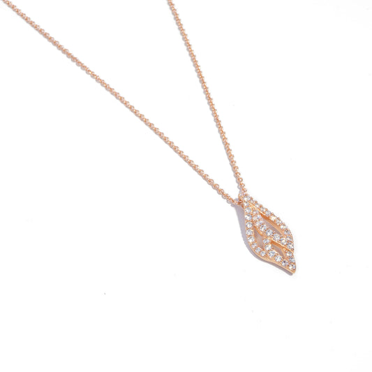 葉紋光影 (Leaf Veins & Light Shadows) | 925純銀 | 鋯石頸鏈 | 香港首飾及珠寶網店 – Recolour Your Life