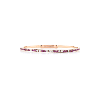 14K 金 | 鑲 0.29ct 鑽石紅寶石玫瑰金色手鐲 | 香港首飾及珠寶網店 – Recolour Your Life