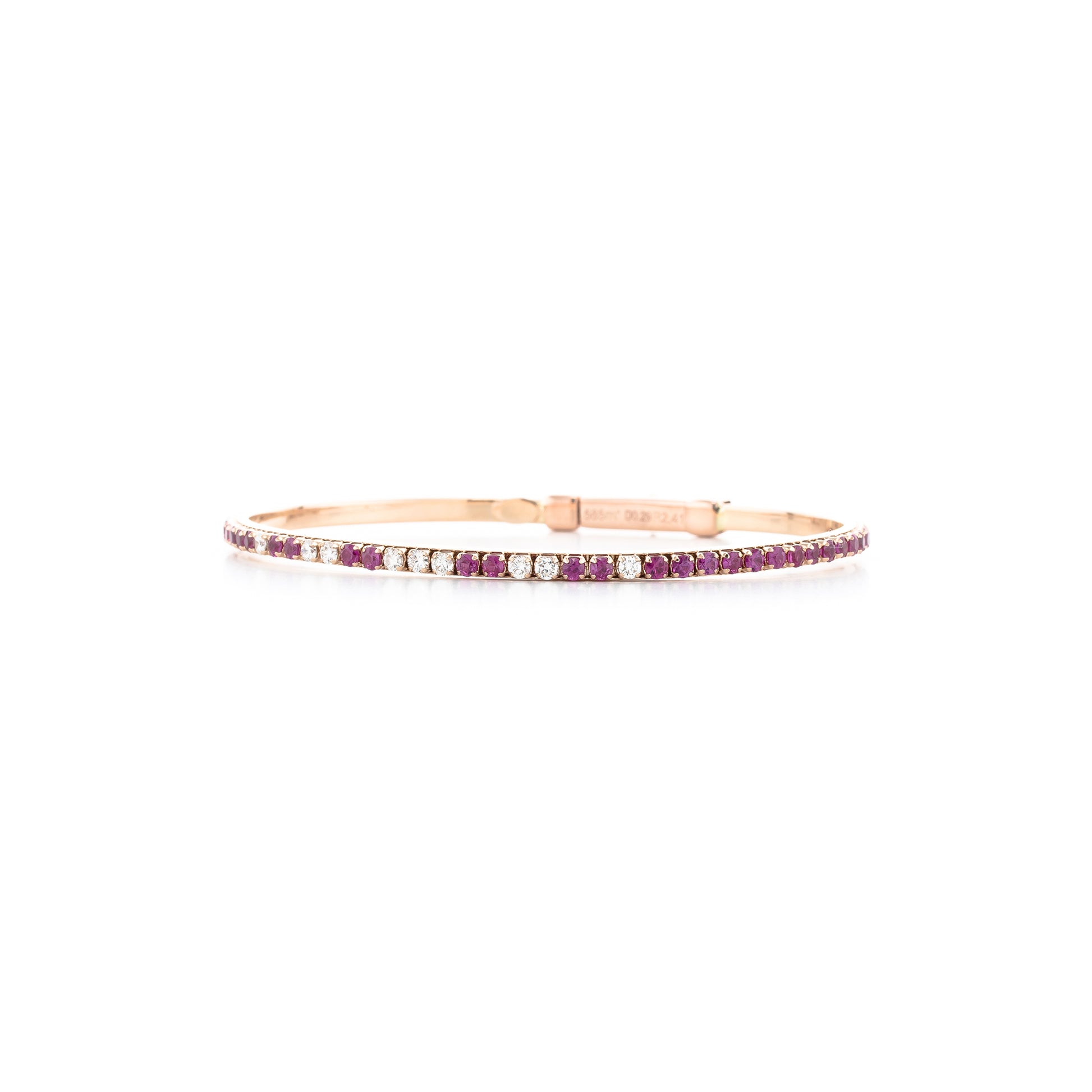 14K 金 | 鑲 0.29ct 鑽石紅寶石玫瑰金色手鐲 | 香港首飾及珠寶網店 – Recolour Your Life
