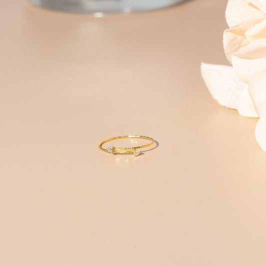 18K 金 | 鑲 0.06ct 鑽石彈力線戒 | 香港首飾及珠寶網店 – Recolour Your Life