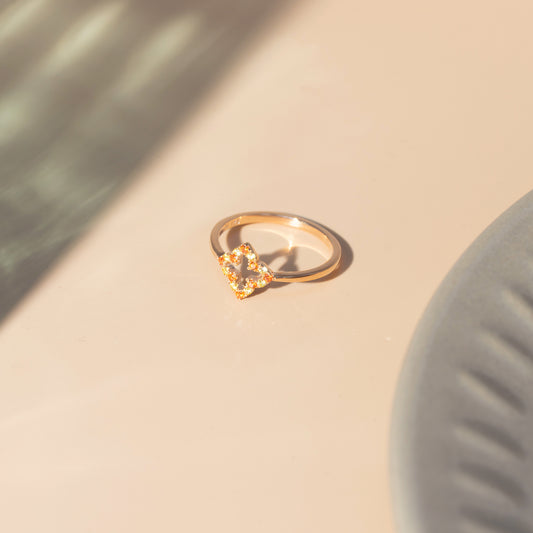 925純銀 | 紫陽花茶晶黃及橙色鋯石配玫瑰金色戒指 | 香港首飾及珠寶網店 – Recolour Your Life