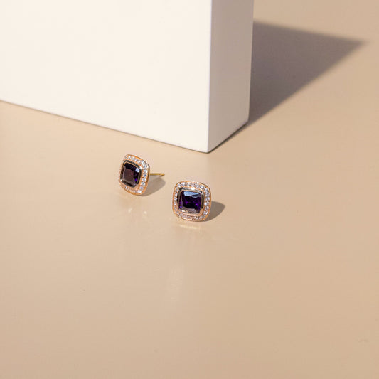925純銀 | 紫晶色鋯石耳環(防敏感) | 香港首飾及珠寶網店 – Recolour Your Life