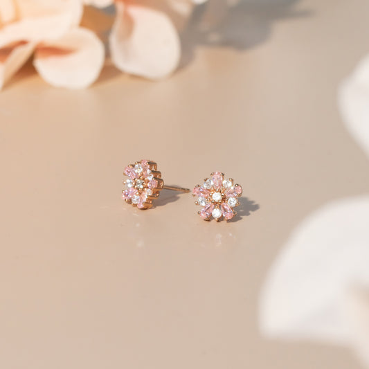 925純銀 | 櫻花鋯石耳環(防敏感) | 香港首飾及珠寶網店 – Recolour Your Life