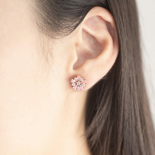 925純銀 | 櫻花鋯石耳環(防敏感) | 香港首飾及珠寶網店 – Recolour Your Life